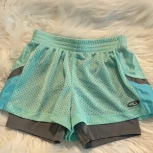 Girl’s Light green and Gray Athletic Shorts